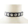 1 Row Flower Fitting Leather Choker 
