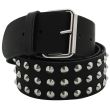 Leather 3 Row Conical Studded Belt Black (M) Wholesale