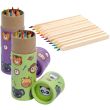 12pcs Adoramals Zoo Mini Colouring Pencil Pot - 10.5cm - Asst. Colours