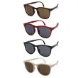 Ladies Metallic Double Bridge Sunglasses With Pouch - Assorted