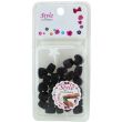 28pcs Heart-Shaped Black Silicon Hair Braiding Beads - 1cm x 1.5cm