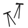 2pcs Black Hair Bows With Tails On Fork Clips - 8.5cm