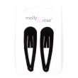 2pcs Black Velvet Covered Sleepies Hair Clips - 5cm