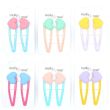 2pcs Matte Heart Epoxy Sleepies Hair Clips -  Assorted - 5cm