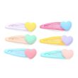 2pcs Matte Heart Epoxy Sleepies Hair Clips -  Assorted - 5cm