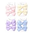 2pcs Pastel Satin Hair Bow With Diamante Stud - Asst. Colours - 8cm