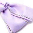 2pcs Pastel Satin Hair Bow With Diamante Stud - Asst. Colours - 8cm