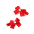 2pcs Red Velvet Hair Bows with Fork Clip