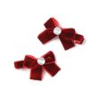 2pcs Velvet Hair Bow with Crystal and Fork Clips - Assorted Colours