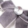 2pcs Velvet Hair Bow with Crystal and Fork Clips - Assorted Colours