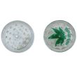 3-Part Pocket Size Tobacco Hand Muller with Leaf Design - (Clear)