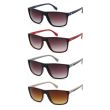Ladies Dual-Shade Wayfarer Sunglasses With Pouch - Assorted