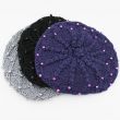 Ladies Beret Hat With Pearls - Assorted Colours
