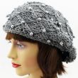 Ladies Beret Hat With Pearls - Assorted Colours