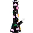 3D Floral Beaker Design Glass Waterpipe - 13inch