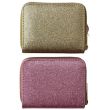 Wholesale Ladies Glitter Fabric Zip Round Purse - Assorted Colours 
