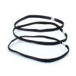 3pcs Black Long Stretch Hair Elastic Headbands with Ferrule - 1cm