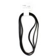 3pcs Black Long Stretch Hair Elastic Headbands with Ferrule - 1cm