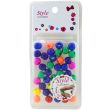 45pcs Marble Design Multicolour Silicon Hair Braiding Beads - 1cm