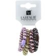4pcs Patterned Woven Beaded Hair Elastic - Assorted - 7mm x 5cm