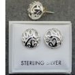 Sterling Silver Filigree Elegant Round Dome Earrings 12mm