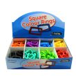 Wholesale Square Colour Rings - Assorted Colours 