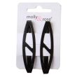 Wholesale Gilt Slash Barrette Hair Clip - Black