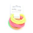 6pcs Neon Jersey Hair Elastics Ponios - 8mm x 4cm