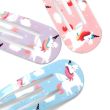 6pcs Unicorn Print Sleepies Snap Hair Clips - 5cm