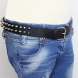 Leather 2 Row Spiked Belt Black (M) Supplier