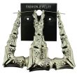 Silver Triangle Bamboo Hoop Earrings - 6cm
