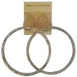 Silver Dangle Ring Hoop Earrings - 8cm