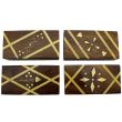 Brass Inlay Wooden Pill Boxes - Assorted Designs 10x5.5x3.5cm