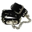 2 Row Conical Studs Leather Handcuffs