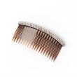 Tort Side Combs With 3 Row Diamante Stones - 10cm 