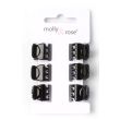 6pcs Black Curved Mini Hair Clamps - 1.5cm
