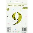 16" Number "9" Air filled Foil Balloon - Gold