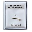 9ct Gold Clawset Nose Pin - 1mm (Assorted)
