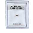 9ct Gold Clawset Nose Pin - 1mm (Assorted)