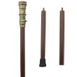Acacia Wood Walking Stick with Antique Brass Telescope Handle & Compass