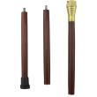 Acacia Wood Walking Stick with Brass Handle, Watch & Glass Tube