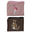 Wholesale Cotton fabric animal motif purse 11x8cm