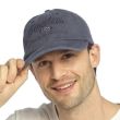 Adults Stone Washed Boston Embroidered Baseball Cap – Navy