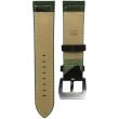 Green Camouflage Canvas Watch Strap with Leather Back - 22mm