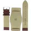 Military Style Brown Leather Bund Watch Strap with Contrast Stitch - 18mm