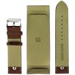 Military Style Tan Leather Rectangular Bund Watch Strap - 20mm