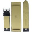 Military Style Black Leather Rectangular Bund Watch Strap - 18mm