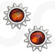 Amber Paua Shell Sun Stud Earrings