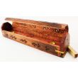 Sheesham Wood Incense Box Brass Inlay Antique Jali Design 