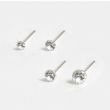 Sterling Silver Round Nose Pins - Clear (Asst. Sizes) 